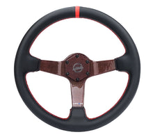 Load image into Gallery viewer, NRG Carbon Fiber Colored Steering Wheel (350mm, 3" Deep) Leather Wrapped - Blue / Green / Red / Gold / Silver RST-036CF - Red Alternate Image