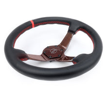 Load image into Gallery viewer, NRG Carbon Fiber Colored Steering Wheel (350mm, 3" Deep) Leather Wrapped - Blue / Green / Red / Gold / Silver RST-036CF - Blue Alternate Image