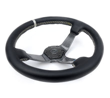 Load image into Gallery viewer, NRG Carbon Fiber Colored Steering Wheel (350mm, 3" Deep) Leather Wrapped - Blue / Green / Red / Gold / Silver RST-036CF - Blue Alternate Image
