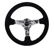 Load image into Gallery viewer, NRG Steering Wheels (350mm, 3" Deep Dish) Suede 5mm Spoke Reinforced Wheel - Black / Camo / Floral Alternate Image