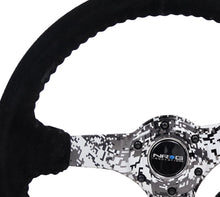 Load image into Gallery viewer, NRG Steering Wheels (350mm, 3" Deep Dish) Suede 5mm Spoke Reinforced Wheel - Black / Camo / Floral Alternate Image