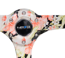 Load image into Gallery viewer, NRG Steering Wheels (350mm, 3" Deep Dish) Suede 5mm Spoke Reinforced Wheel - Black / Camo / Floral Alternate Image