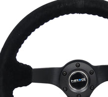 Load image into Gallery viewer, NRG Steering Wheels (350mm, 3" Deep Dish) Suede 5mm Spoke Reinforced Wheel - Black / Camo / Floral Alternate Image