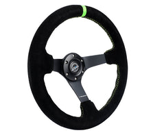 Load image into Gallery viewer, NRG Steering Wheels (350mm, 3" Deep Dish) Suede 5mm Spoke Reinforced Wheel - Black / Camo / Floral Alternate Image