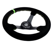 Load image into Gallery viewer, NRG Steering Wheels (350mm, 3" Deep Dish) Suede 5mm Spoke Reinforced Wheel - Black / Camo / Floral Alternate Image