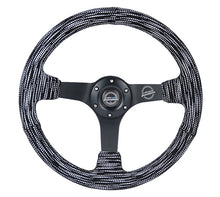 Load image into Gallery viewer, NRG Steering Wheels (350mm, 3" Deep Dish) Suede 5mm Spoke Reinforced Wheel - Black / Camo / Floral Alternate Image