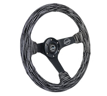 Load image into Gallery viewer, NRG Steering Wheels (350mm, 3" Deep Dish) Suede 5mm Spoke Reinforced Wheel - Black / Camo / Floral Alternate Image