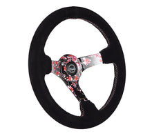 Load image into Gallery viewer, NRG Steering Wheels (350mm, 3" Deep Dish) Suede 5mm Spoke Reinforced Wheel - Black / Camo / Floral Alternate Image