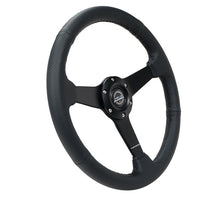 Load image into Gallery viewer, NRG Flat Steering Wheels (Leather / Suede / Alcantara - 350mm) Matte Black / M3 Style / Perforated Leather / Burgundy RST-037MB Alternate Image