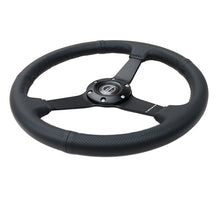 Load image into Gallery viewer, NRG Flat Steering Wheels (Leather / Suede / Alcantara - 350mm) Matte Black / M3 Style / Perforated Leather / Burgundy RST-037MB Alternate Image