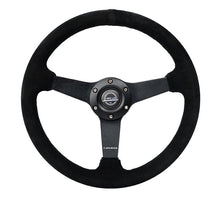 Load image into Gallery viewer, NRG Flat Steering Wheels (Leather / Suede / Alcantara - 350mm) Matte Black / M3 Style / Perforated Leather / Burgundy RST-037MB Alternate Image