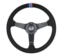 Load image into Gallery viewer, NRG Flat Steering Wheels (Leather / Suede / Alcantara - 350mm) Matte Black / M3 Style / Perforated Leather / Burgundy RST-037MB Alternate Image