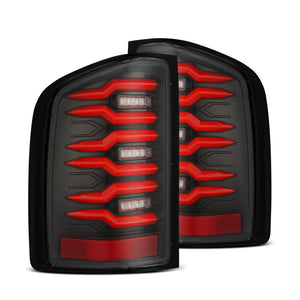 Pair Tail Lights For Chevy Silverado 07-14 & GMC Sierra – Red Lens/Chrome Housing, DOT, With Bulbs