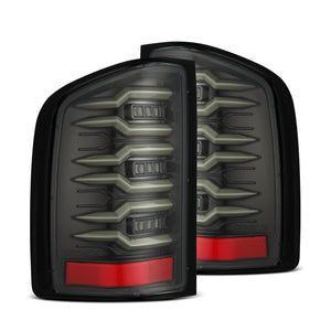 AlphaRex LED Tail Lights Chevy Silverado (07-13) LUXX Series - Black  / Black-Red / Alpha-Black