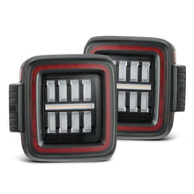 Load image into Gallery viewer, AlphaRex LED Tail Lights Jeep Wrangler JL (18-23) [Prismatic - NOVA Series] Alpha-Black or Black-Red - Black-Red Alternate Image