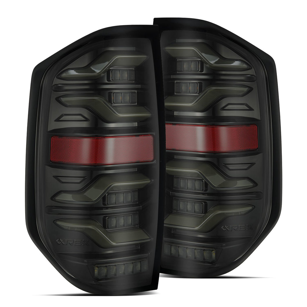 AlphaRex LED Tail Lights Toyota Tundra (14-21) LUXX Series - Black  / Black-Red / Alpha-Black