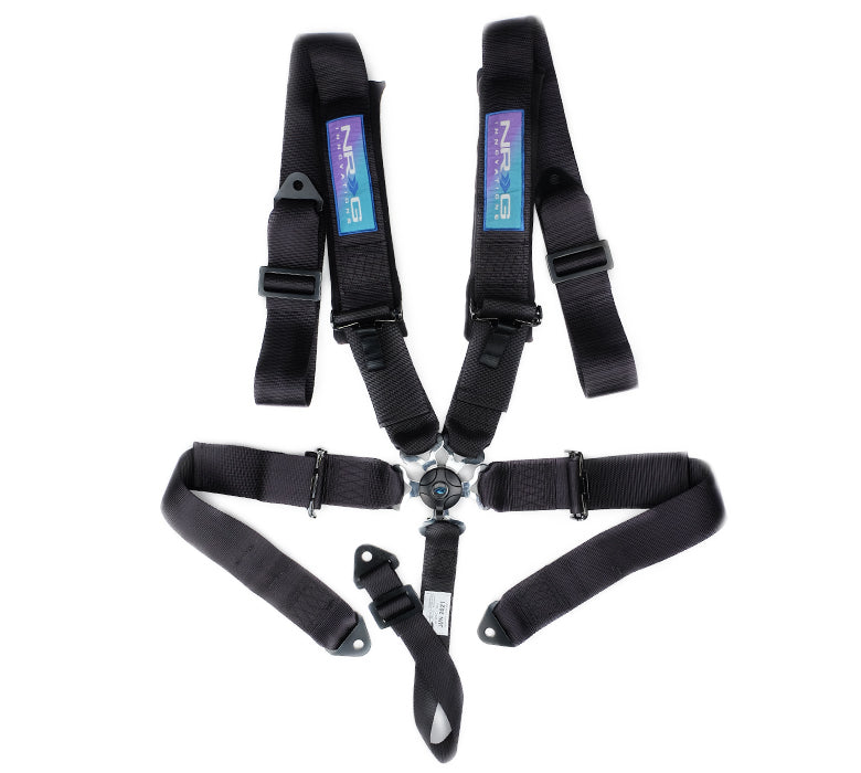 NRG 5 Point Racing Harness (Cam Lock - SFi Approved) Black / Red / Gre