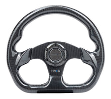 Load image into Gallery viewer, NRG Carbon Fiber Steering Wheel (320mm, Flat Bottom) Matte / Shiny / Leather Grips ST-009 - Shiny Carbon Fiber Alternate Image