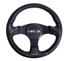 Load image into Gallery viewer, NRG Carbon Fiber Steering Wheel (350mm) Rubber Horn - Black or Silver Spokes ST-014 - Black Spoke Alternate Image