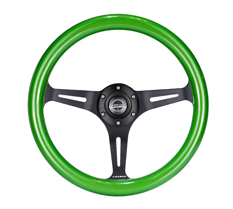 NRG Sport 3in Deep Steering Wheel 350mm Red Leather w/ Black Stitching | RST-006RR-BS