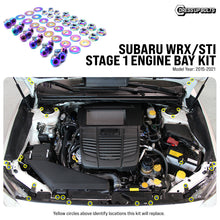 Load image into Gallery viewer, Fast Turn Fittings Engine Bay Hardware Kit for Subaru WRX / WRX STI (2015-2021) Titanium Stage 1 - Black / Blue / Gold / Polished / Purple / Cosmic Burn / Oil Slick Alternate Image