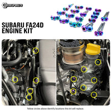 Load image into Gallery viewer, Fast Turn Fittings Engine Hardware Kit for Subaru FA24D Engine Titanium - Cosmic Burn / Black / Blue / Gold / Polished / Purple / Oil Slick Alternate Image