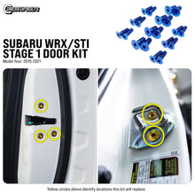 Load image into Gallery viewer, Fast Turn Fittings Door Hardware Kit for Subaru WRX / WRX STI (2015-2021) Titanium Stage 1 - Black / Blue / Gold / Polished / Purple / Cosmic Burn / Oil Slick Alternate Image