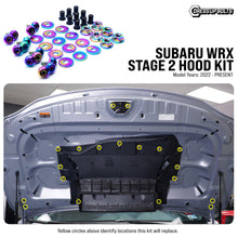 Load image into Gallery viewer, Fast Turn Fittings Hood Hardware Kit for Subaru WRX (2022-2026) Titanium Stage 2 - Black / Blue / Gold / Polished / Purple / Cosmic Burn Alternate Image