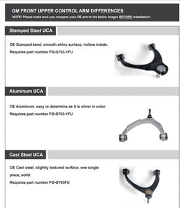 Freedom Offroad Control Arms Cadillac Escalade (07-20) 2-4" Lift/ Front Upper