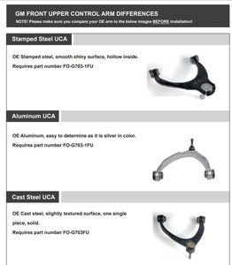 Freedom Offroad Control Arms Chevy Tahoe (07-20) 2-4" Lift/ Front Upper