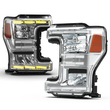 Load image into Gallery viewer, Winjet Projector Headlights for Ford F250 / F350 / F450 / F550 (2017-2019) Full LED with Sequential Turn Signal - Black or Chrome Housing CHRNG0670 - Chrome Alternate Image