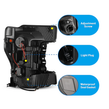 Load image into Gallery viewer, Winjet Projector Headlights for Ford F250 / F350 / F450 / F550 (2017-2019) Full LED with Sequential Turn Signal - Black or Chrome Housing CHRNG0670 - Black Alternate Image
