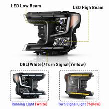 Load image into Gallery viewer, Winjet Projector Headlights for Ford F150 (2018-2020) Full LED with Sequential Turn Signal, DRL - Black or Chrome Housing CHRNG0671 Alternate Image