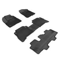 Load image into Gallery viewer, 3D MAXpider Floor Mats Kia Sorento 7 Seater (11-13) All-Weather Kagu Series Black - Front / Second / Third Row - Complete Set Alternate Image