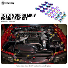 Load image into Gallery viewer, Fast Turn Fittings Engine Bay Hardware Kit for Toyota Supra MKIV (1993-2002) Titanium - Cosmic Burn / Black / Blue / Gold / Oil Slick / Polished / Purple Alternate Image