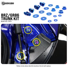 Load image into Gallery viewer, Fast Turn Fittings Trunk Hardware Kit for Toyota GR86 / Subaru BRZ (2022-2026) Titanium - Blue / Gold / Cosmic Burn / Polished / Black / Purple / Oil Slick Alternate Image