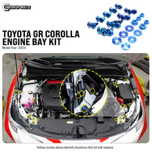 Load image into Gallery viewer, Fast Turn Fittings Engine Bay Hardware Kit for Toyota GR Corolla (2023-2026) Titanium -  Blue  / Black / Gold  / Polished / Purple / Cosmic Burn / Oil Slick Alternate Image