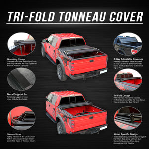 DNA Tonneau Cover Toyota Tundra (2000-2006) 6' Bed Soft Tri-Fold Adjustable - Black