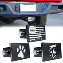 Load image into Gallery viewer, Xprite Aluminum Trailer Hitch Cover for 2" Receivers - U.S. Flag / Paw Print / X Logo - U.S. Flag Alternate Image