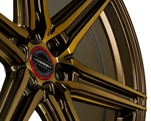 Vossen HF6-2 Wheels (20x9.5 / 6x139.7 / ET15 Offset / Deep Face / 106.1) Black/ Gunmetal/ Silver Polished / Bronze Finish