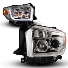 Load image into Gallery viewer, Winjet Projector Headlights Toyota Tundra (2014-2021) DRL LED - Black or Chrome with Clear Lens - Chrome Alternate Image