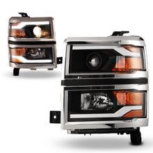 Load image into Gallery viewer, Winjet Projector Headlights Chevy Silverado (2014-2015) LED DRL - Matte Black / Black / Chrome Alternate Image