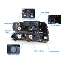 Load image into Gallery viewer, Winjet Headlights for Chevy Suburban 1500/2500 / Tahoe (2000-2006) with DRL Bar - Glossy Black CHWJ-0742H-GBC Alternate Image