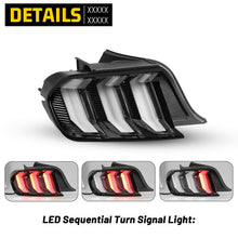 Load image into Gallery viewer, Winjet LED Tail Lights Ford Mustang S550 (15-23) Euro Style Clear Lens With Sequential Turn Signals - Gloss Black CTRNG0680 - Gloss Black / Clear Alternate Image