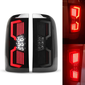 Winjet V2 Renegade LED Tail Lights Chevy Silverado 1500 (14-18) 2500HD/3500HD (15-19) w/ LED Lightbars & Sequential Turn Signals