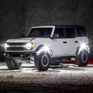 XKGlow White Rock Light Advanced Kit for Jeep Wrangler/ Ford Bronco - Standard/ Advance/ Pro