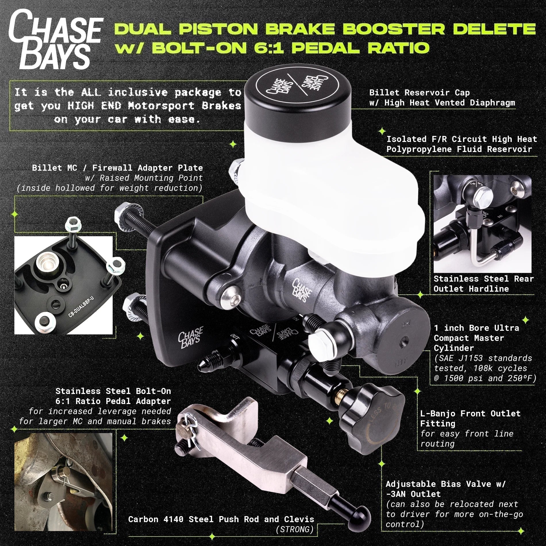 Chase Bays BMW 6 Series E24 (19801989) Dual Piston Brake Booster Dele