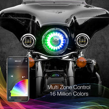 Load image into Gallery viewer, XKGlow RGB LED Headlight XKchrome Bluetooth App Controlled Kit (Harley) - 7 inches - Default Title Alternate Image