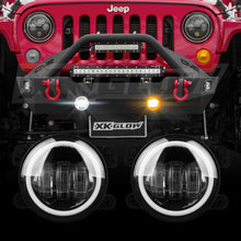 Load image into Gallery viewer, XKGlow Fog Light Kit Jeep Wrangler JK 2pc (4inches) w/ Switchback Halo White DRL + Amber Turn Signal - Default Title Alternate Image