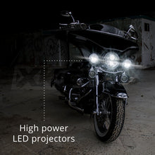 Load image into Gallery viewer, XKGlow Motorcycle Driving Lights 4.5" w/ Amber Halo (2pc) Black or Chrome - Black Alternate Image